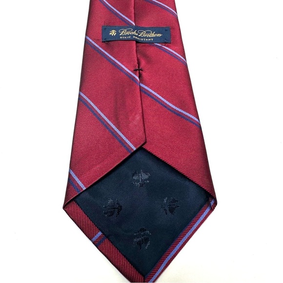 Mens Tie Brooks Brothers Stain Resistant Silk Necktie Woven Italy Made USA - Picture 3 of 8